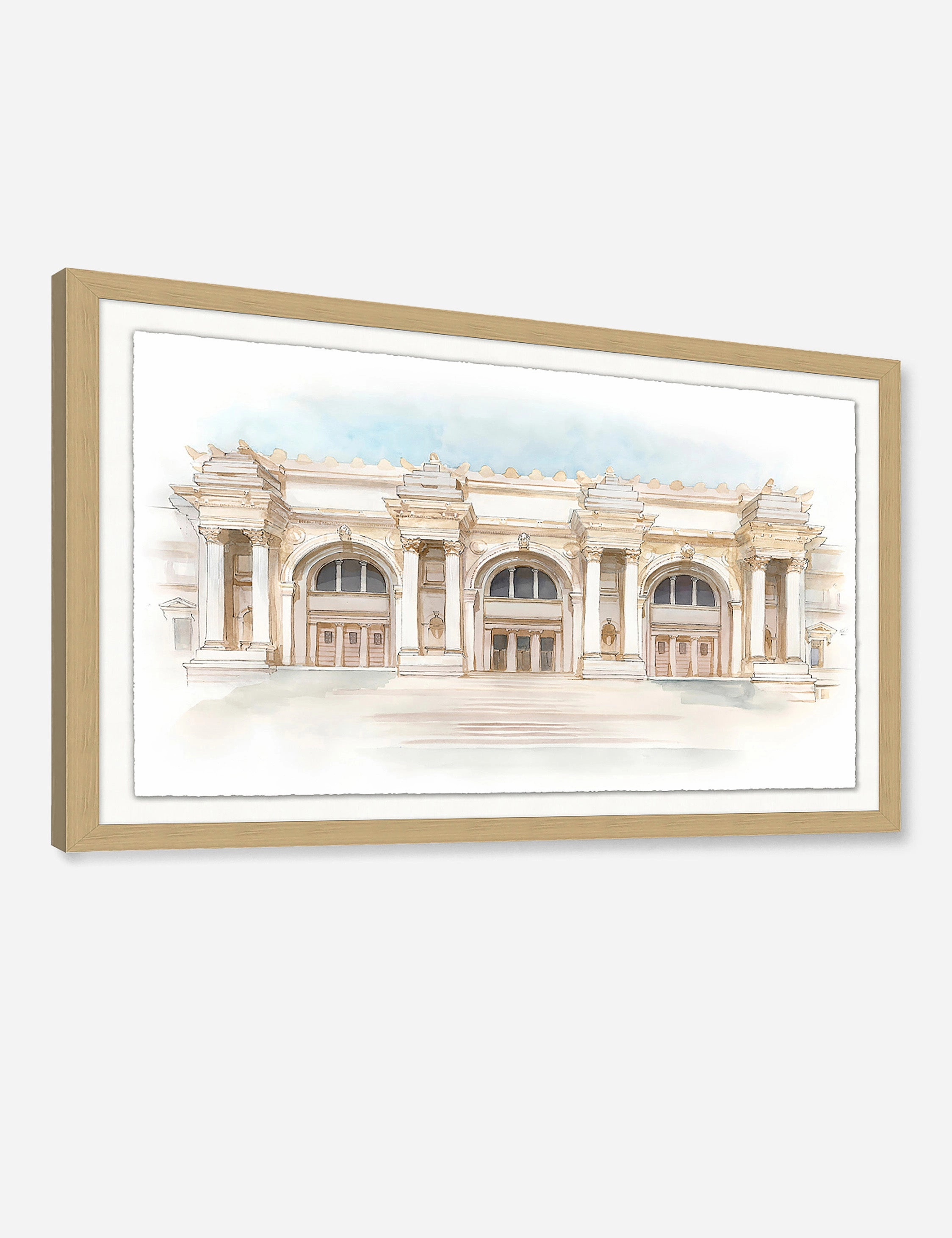 Watercolor of The Met Museum Wall Art