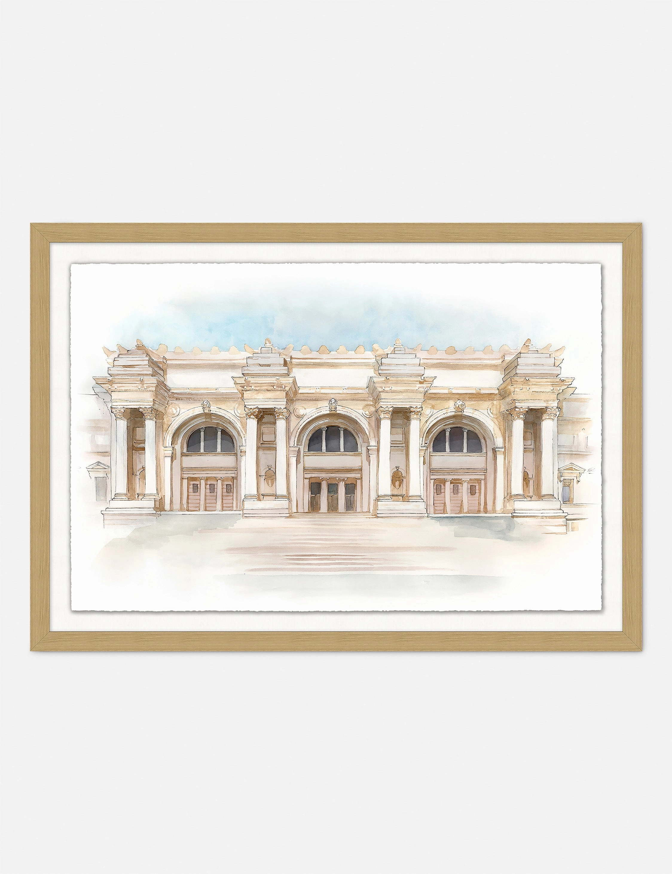 Watercolor of The Met Museum Wall Art 