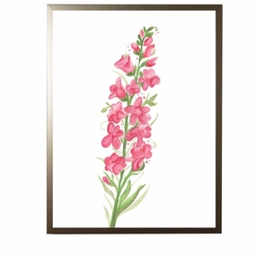 Watercolor Pink Snapdragon Framed Wall Art 