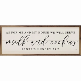 We Will Serve Milk & Cookies Wood Framed Print 