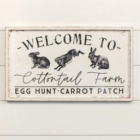 Welcome To Cottontail Farm Sign 