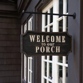 Welcome To Our Porch Double Sided Hanging Sign 