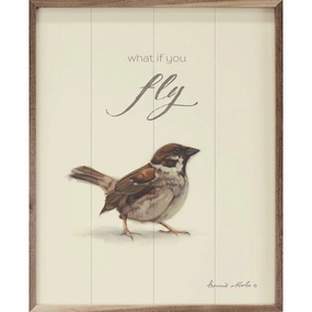 What If You Fly Wood Framed Print 