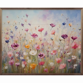 Whimsical Wildflowers By Gina Kelly Wood Framed Print 