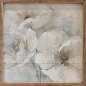 Whispers Of Spring One By Nina Blue Wood Framed Print 