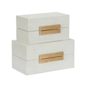 White Raffia Boxes 