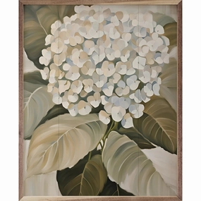 White Hydrangea Wood Framed Print 