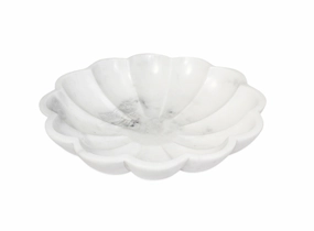 White Marble Lotus Bowl 