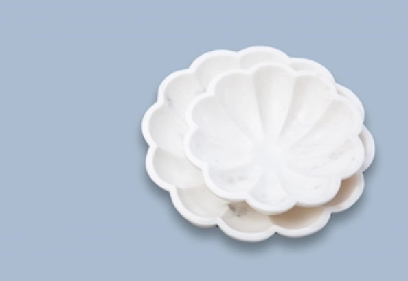 White Marble Lotus Bowl