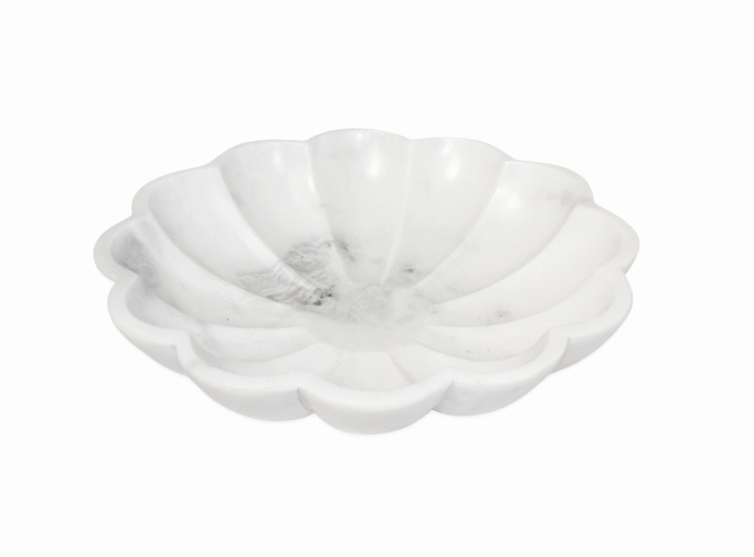 White Marble Lotus Bowl 