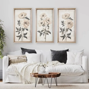 White Vintage Botanicals Framed Art Set 
