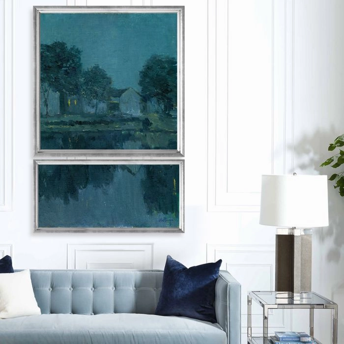 Whitman's Blue Evening Diptych 1, Wall Art