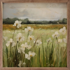 Wild White Irises By Gina Kelly Wood Framed Print 