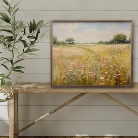 Wildflower Field Wood Framed Print 