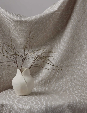 Willow Vine Embroidery Linen Fabric by Scalamandr 