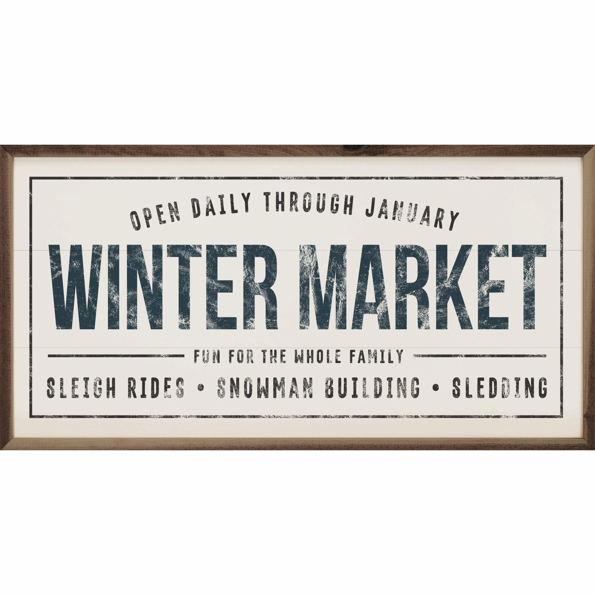 Winter Market Wood Framed Print 