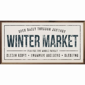 Winter Market Wood Framed Print 