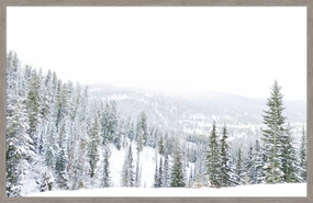 Winter White Mountain Top Framed Wall Art 