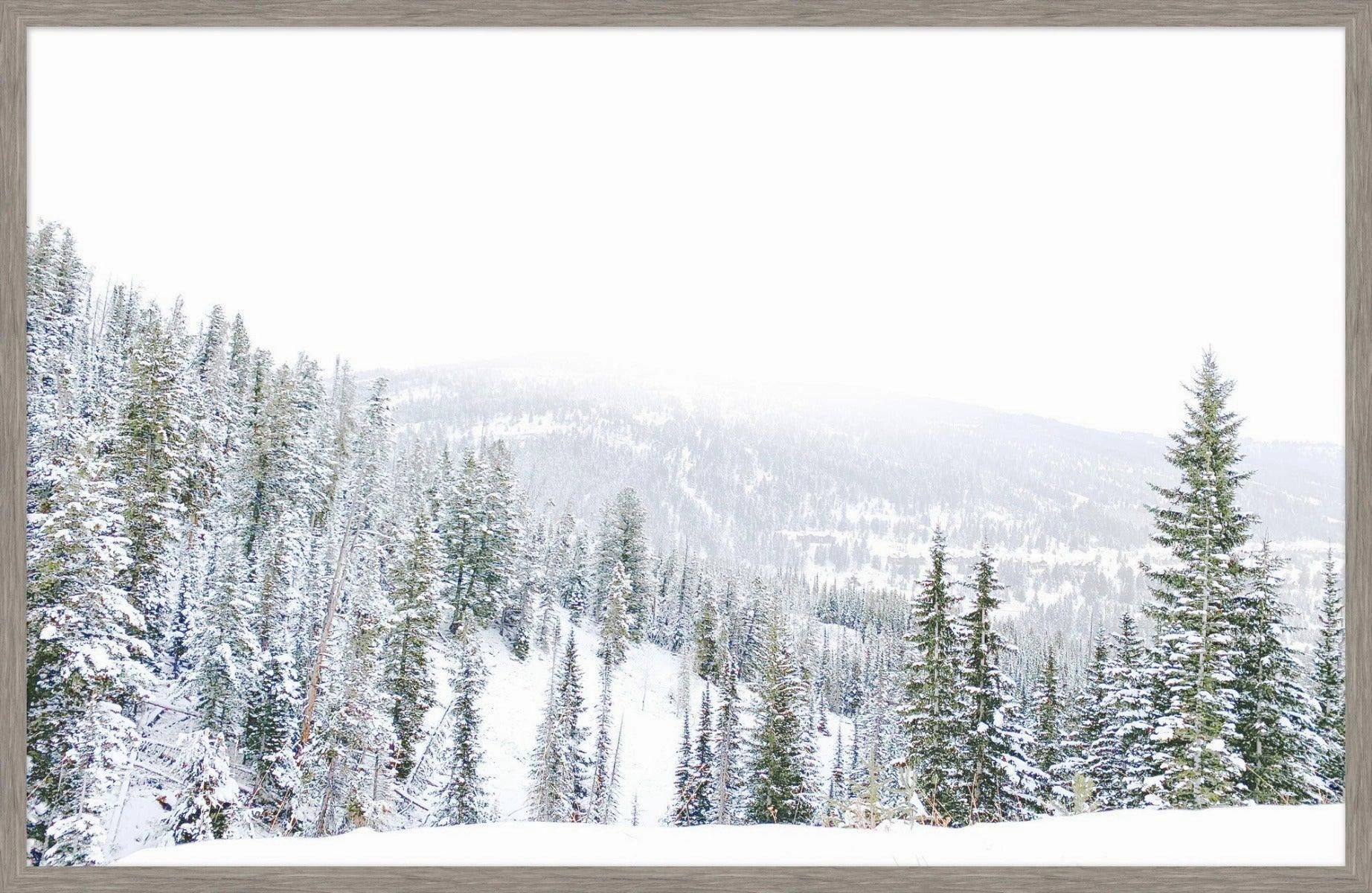 Winter White Mountain Top Framed Wall Art 