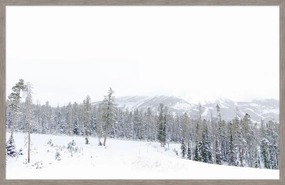 Winter White Snowy Mountains Framed Wall Art 