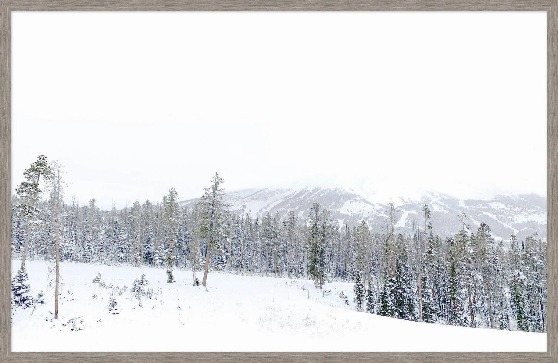 Winter White Snowy Mountains Framed Wall Art 