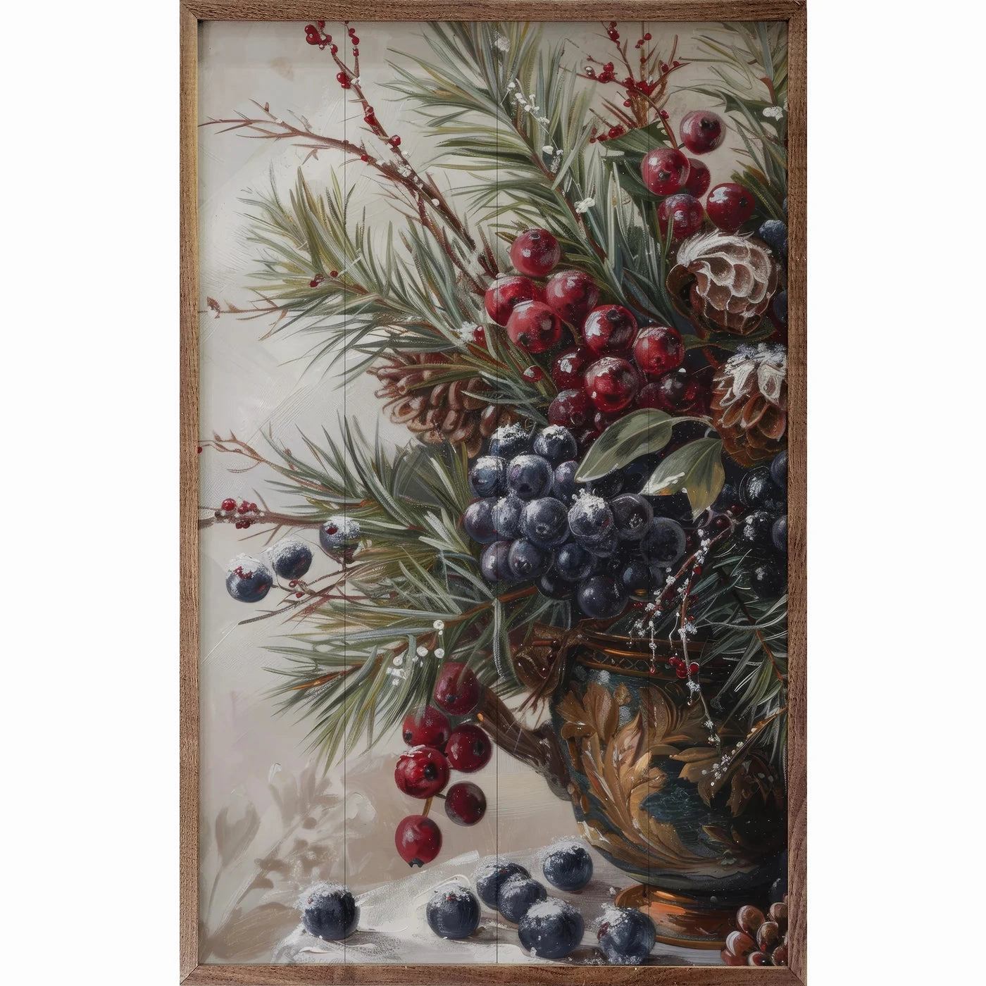 Winterberry Mix Wood Framed Print 
