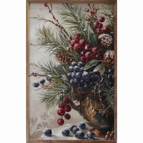 Winterberry Mix Wood Framed Print 