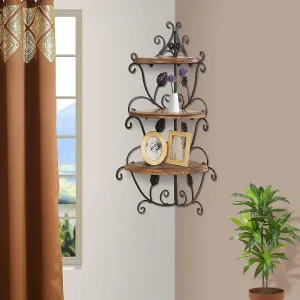 Wooden Corner Rack Home Decor Carved Wooden Shelves 