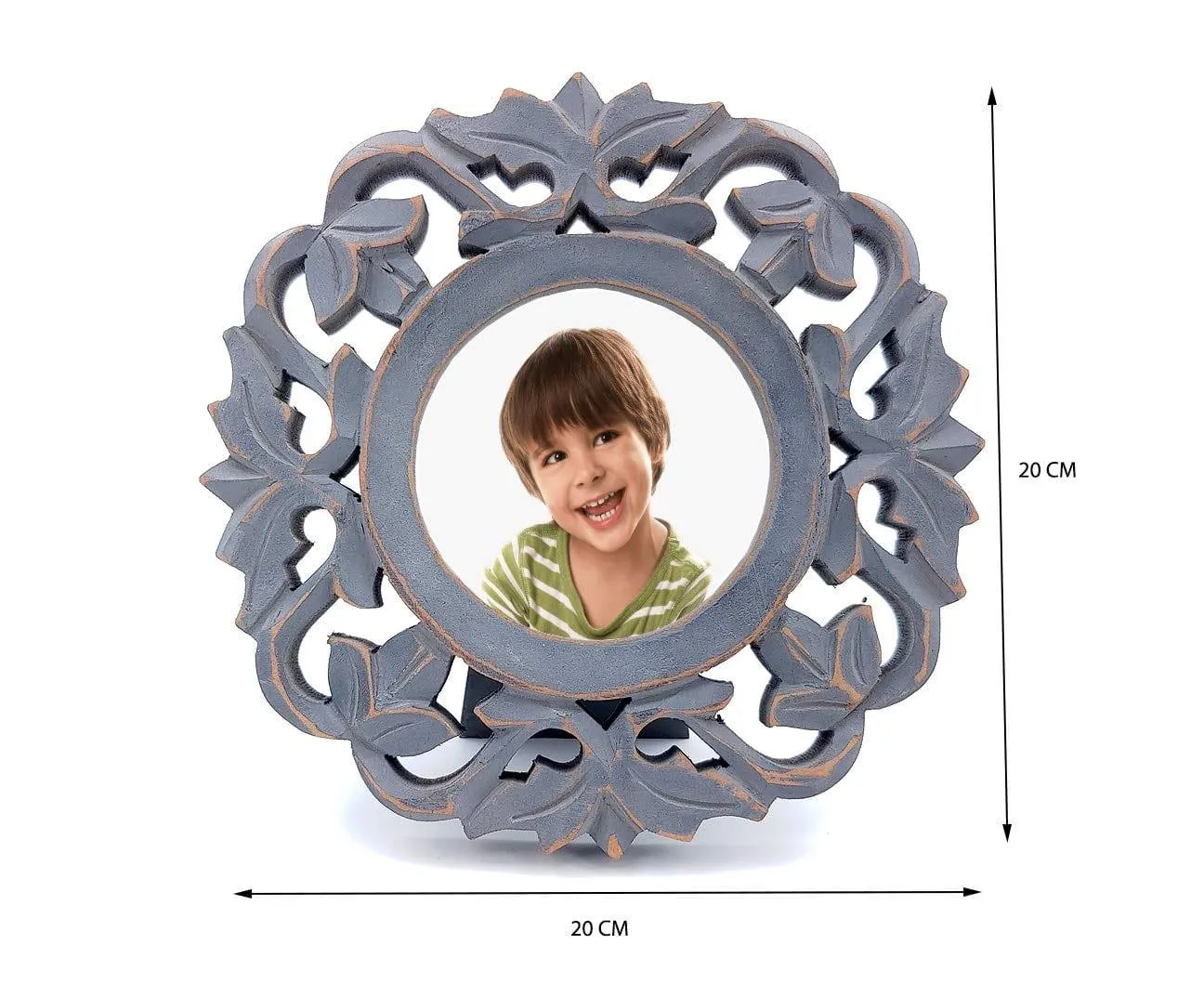 Wooden Photo Frames (20 x 20 cm, Grey), Tabletop