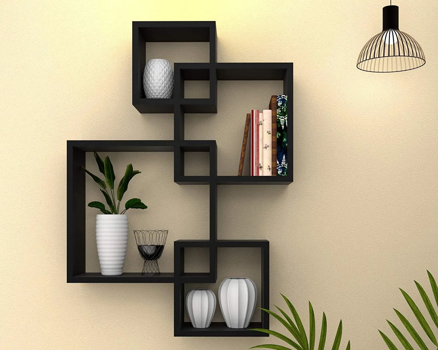 Wooden Wall Mounted Shelf Rack for Living Room Decor ) - Set of 4 