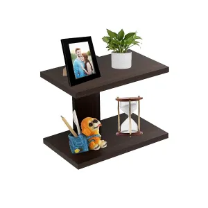 Wooden Wall Mounted Shelf/Book Shelves/Decor Racks for Living Room, Bed Room, Drawing Room, Hall, Office .(Colour - Brown with Matte Finish) -Set of 1 