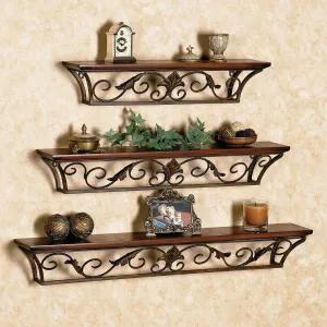 Wooden Wall Shelves Set of 3 