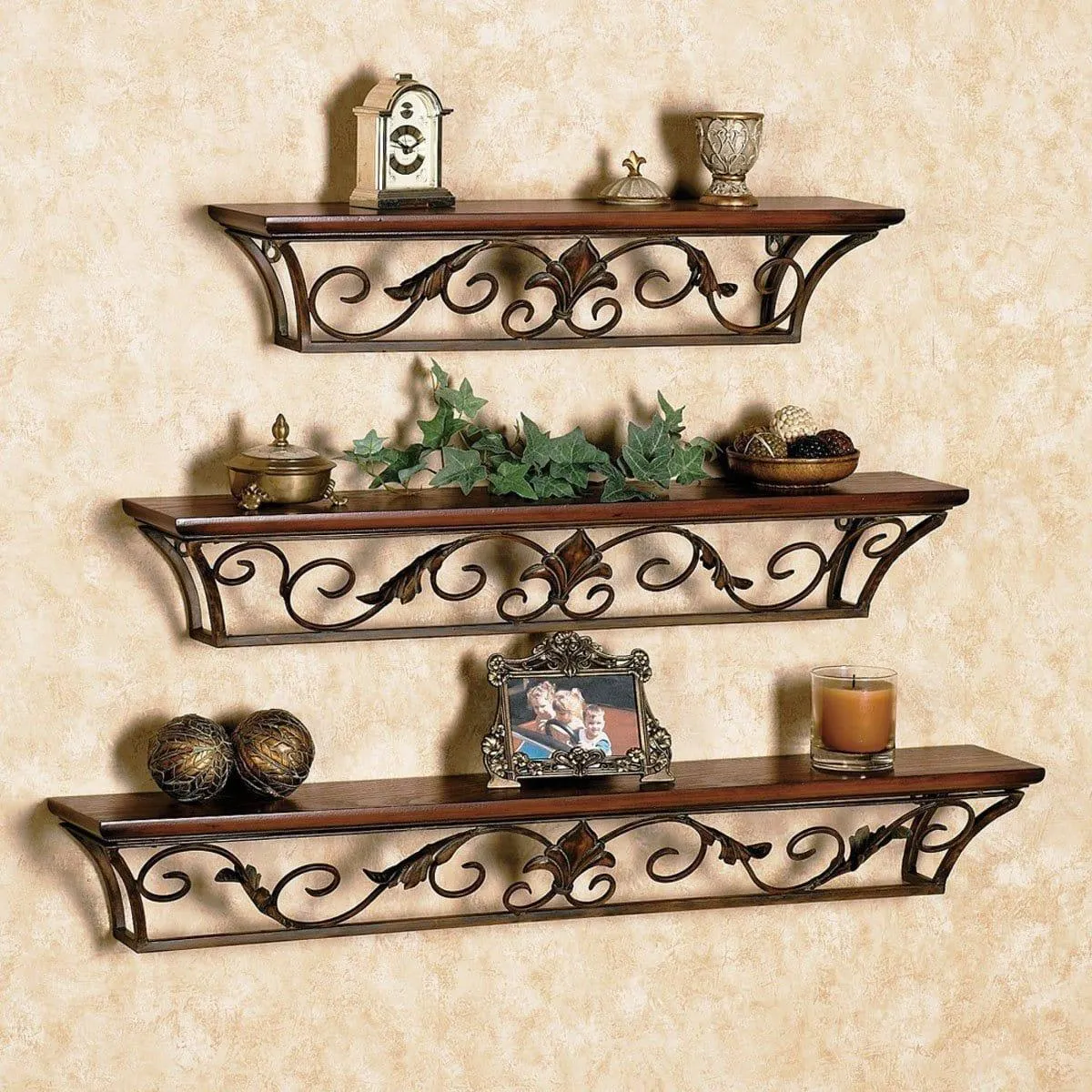 Wooden Wall Shelves Set of 3 