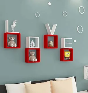 Wooden Wall Shelves, Set of 8 