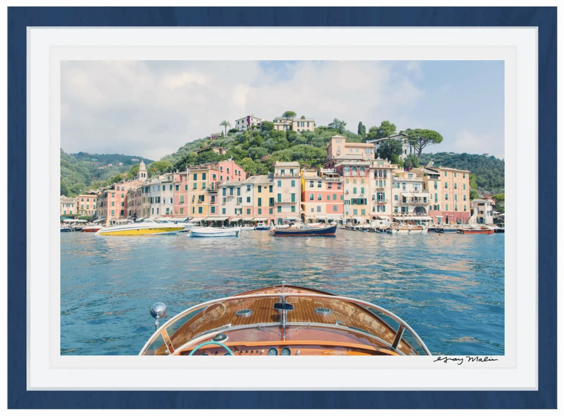 Wooden Boat, Portofino Print by Gray Malin