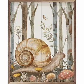 Woodland Animal Snail Wood Framed Print 