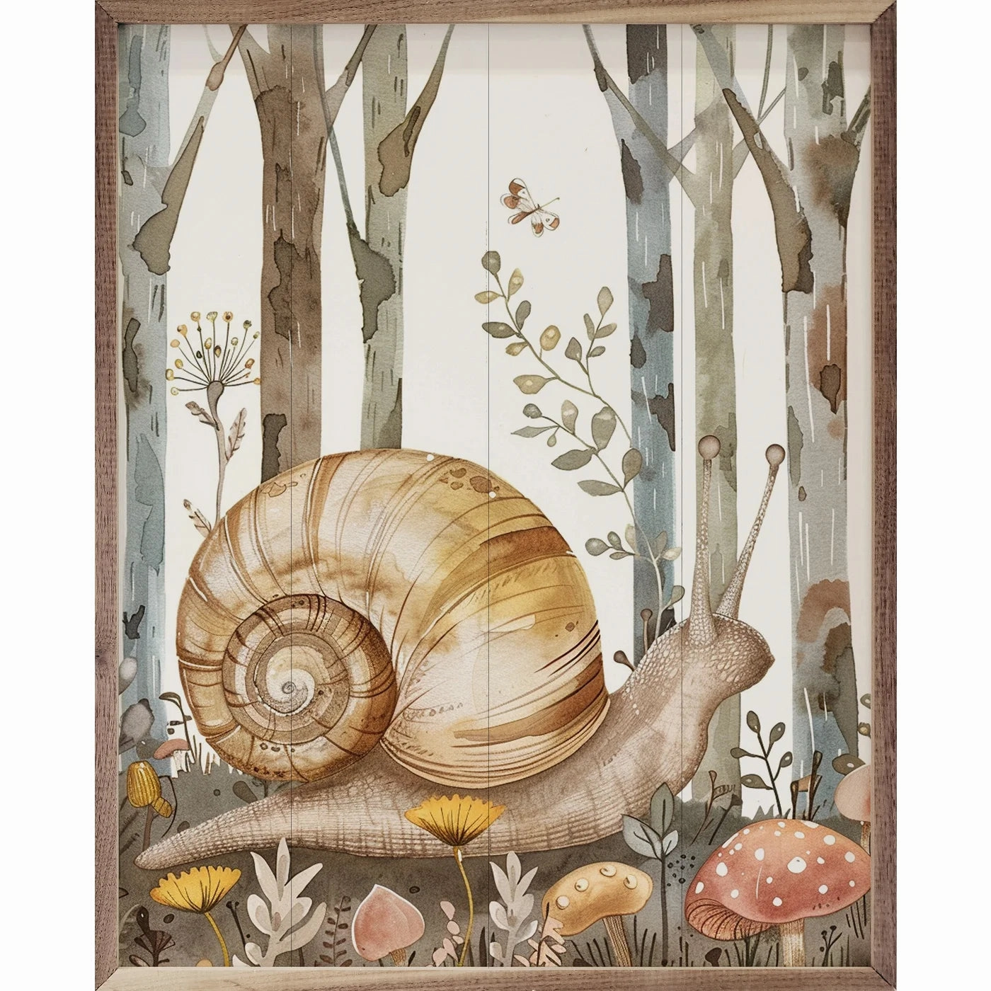 Woodland Animal Snail Wood Framed Print 