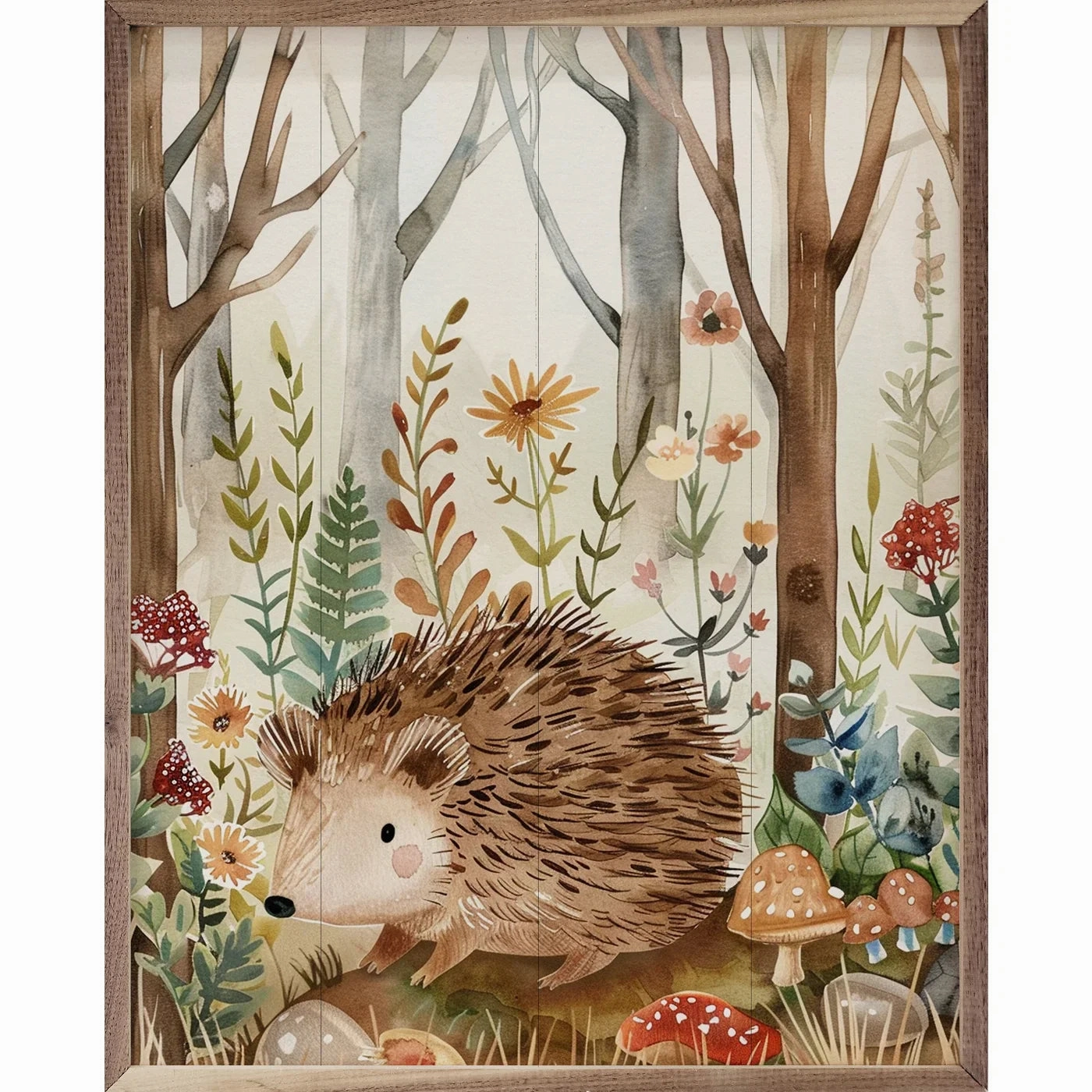 Woodland Animal Wood Framed Print 