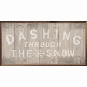 Woodland Holiday Sign Dashing Wood Framed Print 