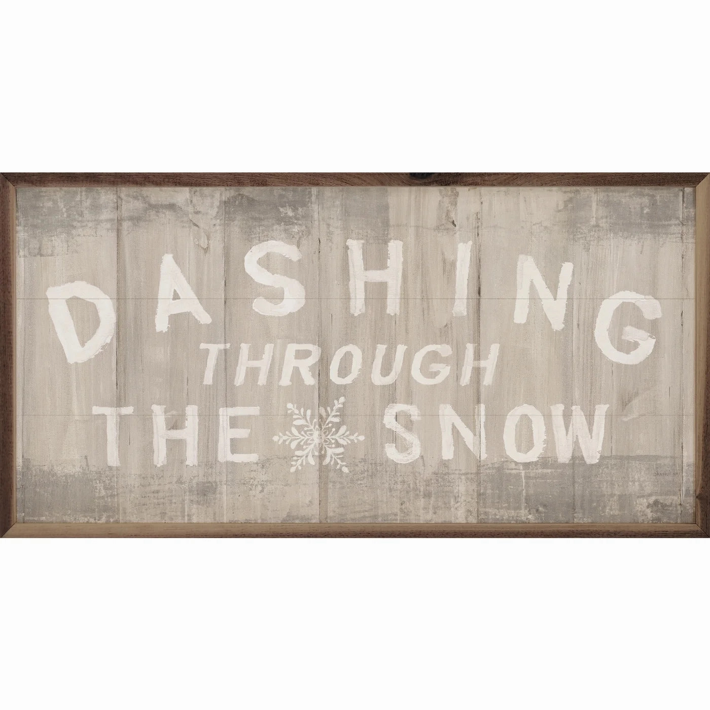 Woodland Holiday Sign Dashing Wood Framed Print 