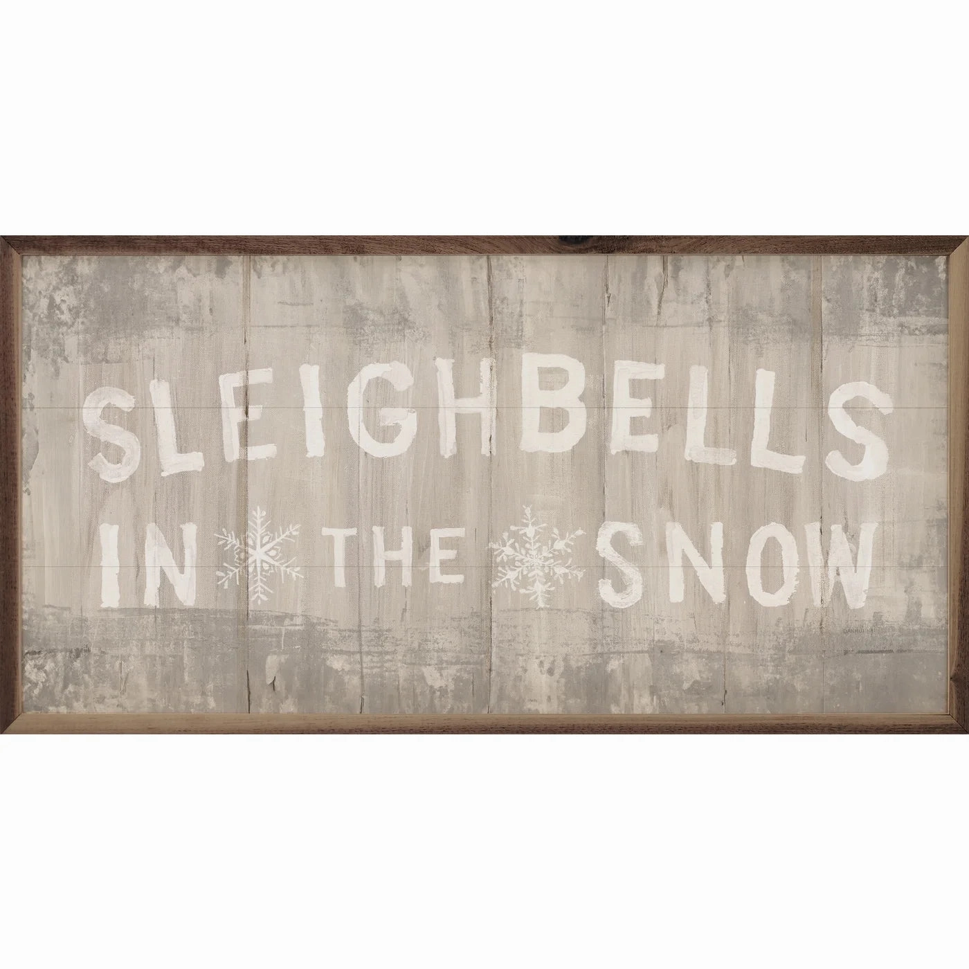 Woodland Holiday Sign Sleighbells Wood Framed Print 