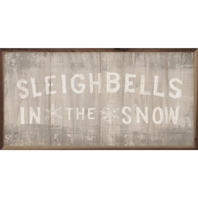 Woodland Holiday Sign Sleighbells Wood Framed Print 