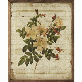 Yellow Botanical Wood Framed Print 