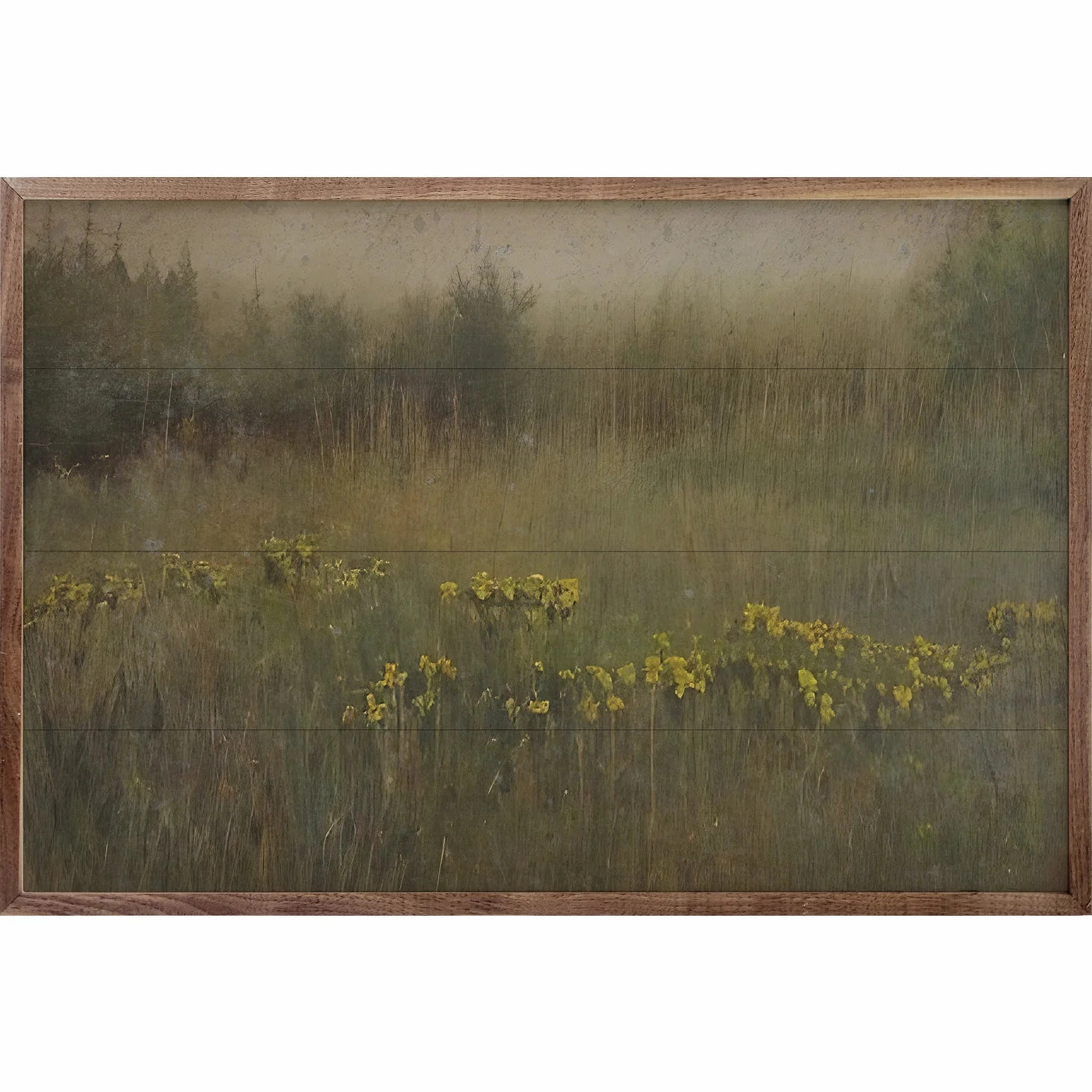 Yellow Flower Field Wood Framed Print 