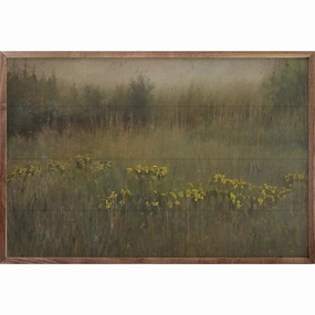 Yellow Flower Field Wood Framed Print 