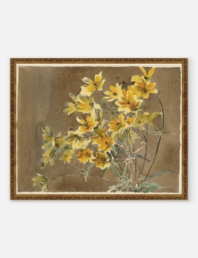 Yellow/Orange Flower with Border Print by Hannah Borger Overbeck 